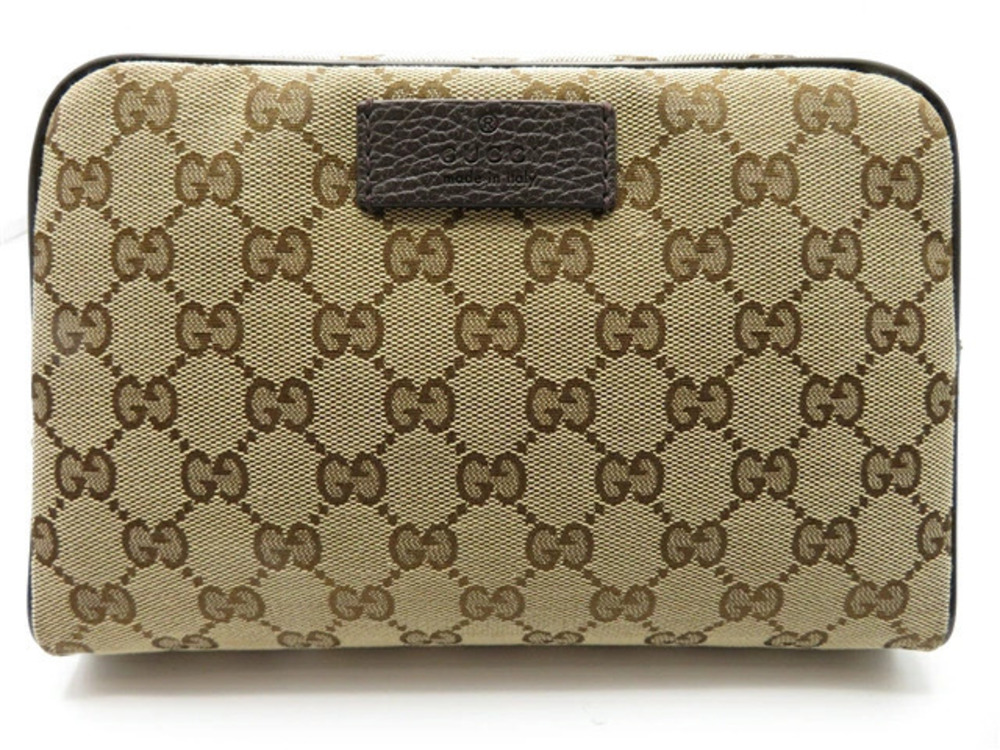 Gucci Bag Waist Crossbody Bum GG Canvas Calfskin Beige Cream Brown